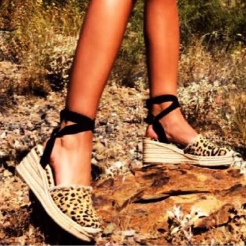 Leopard Print Espadrille Wedges